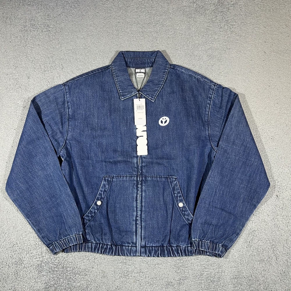 NWT Babylon LA Blue Denim Zip Jacket Point Collar Unisex Size Small